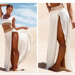 NEW pretty little thing cream beach skirt size 8